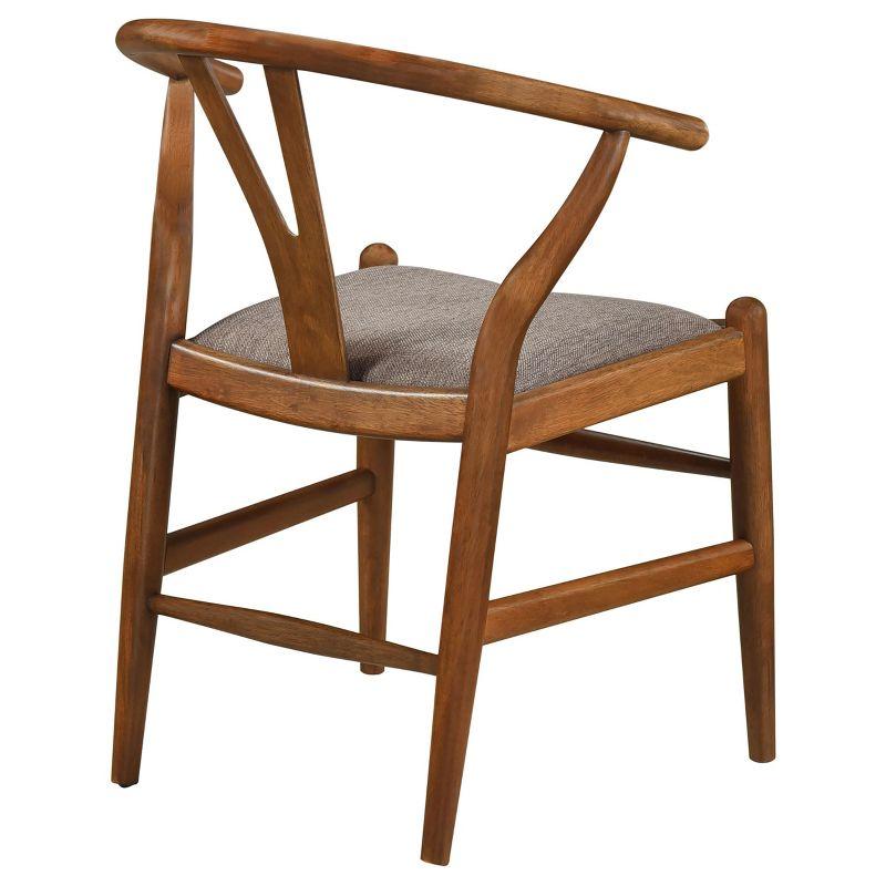 Dinah Danish Y-Shaped Back Dining Side Chair Walnut And Brown (Set Of 2)