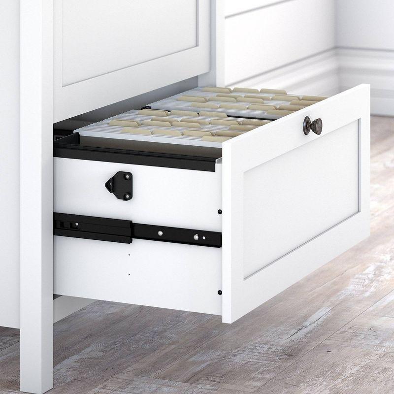 2 Drawer Mayfield File Cabinet Shiplap Gray/Pure White - Bush Furniture: Modern Farmhouse Style, MDF Laminate