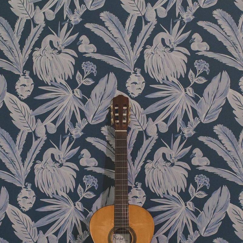 Tempaper & Co.® x She She Flamingo Salinas Removable Peel and Stick Wallpaper, Sea, 28 sq ft: Vinyl, Self-Adhesive, Botanical Pattern