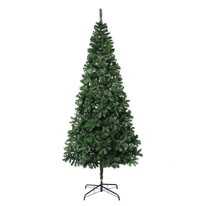 9' Green Linden Spruce Artificial Christmas Tree with Metal Stand