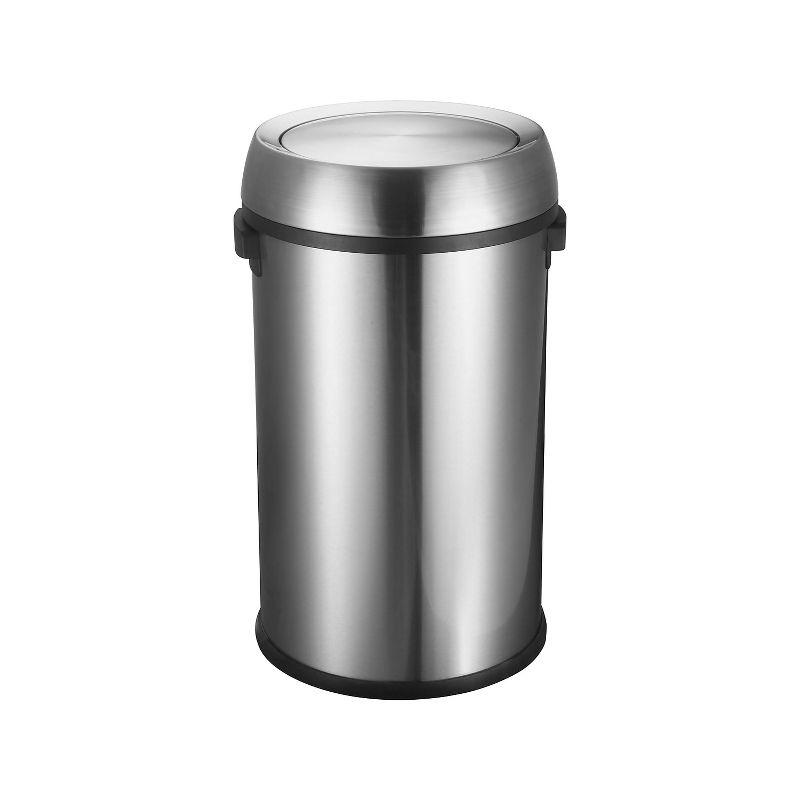 Fingerprint Resistant Stainless Steel 17 Gallon Swing Lid Trash Can