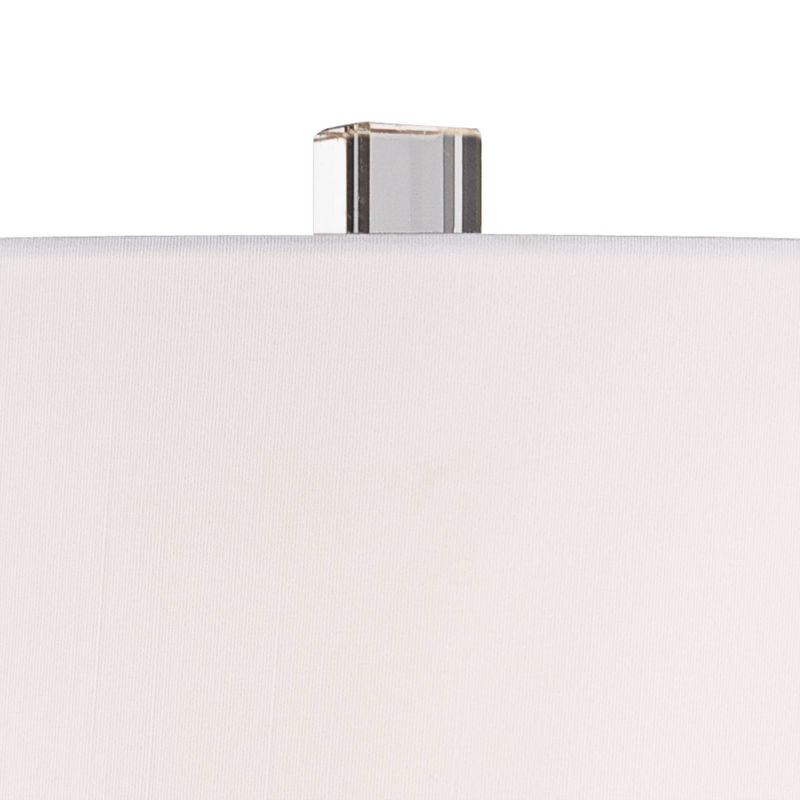 Barnes and Ivy Iris Asian Table Lamp 28" Tall Porcelain Blue Floral Jar Geneva White Drum Shade for Bedroom Living Room Bedside Nightstand Office Kids