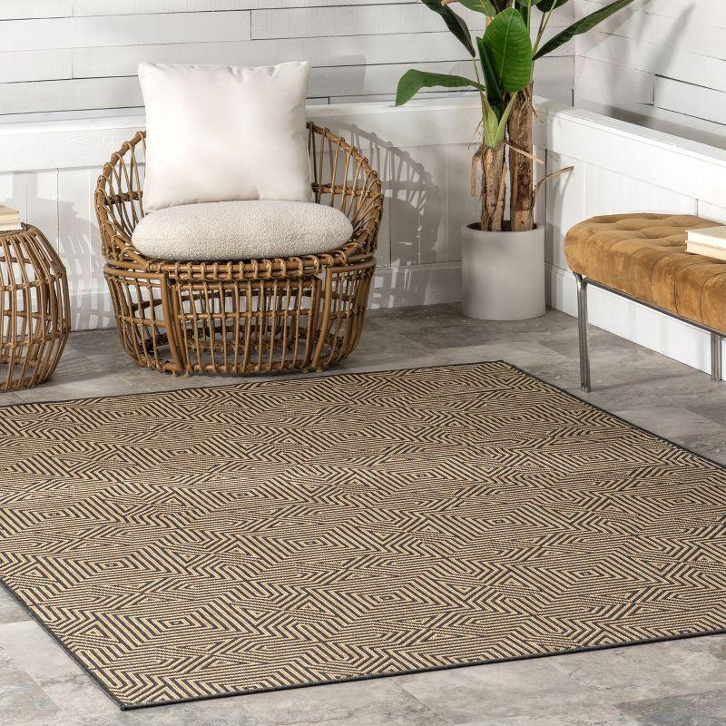 Charcoal Reversible Rectangular Synthetic Indoor/Outdoor Rug