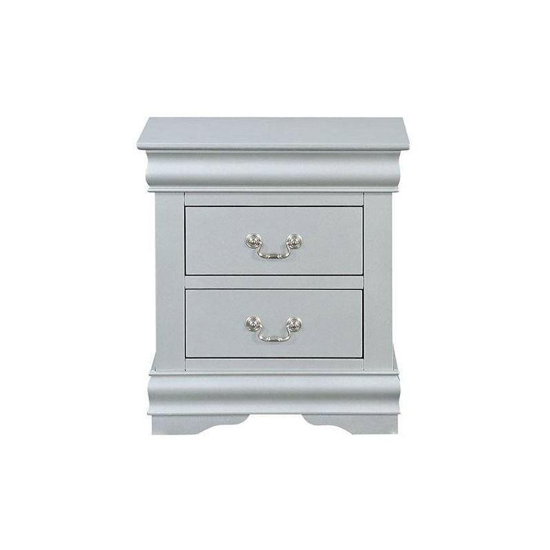 Acme Furniture Louis Philippe III Nightstand Platinum Finish