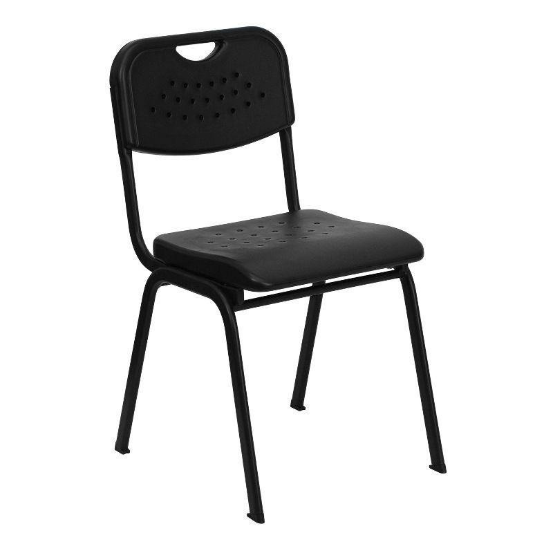 Hercules Black Polyethylene Stackable Chair with 880 lb Capacity