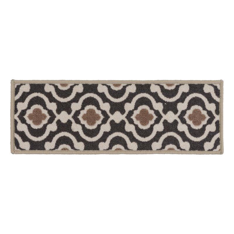 Gray and Beige Moroccan Trellis Non-Slip Stair Treads Set of 13