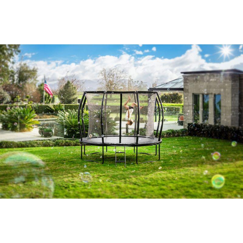 ALLSTAR 12 Ft Round Trampoline for Kids Outdoor Backyard Play Equipment Playset with Net Safety Enclosure and Ladder, Black