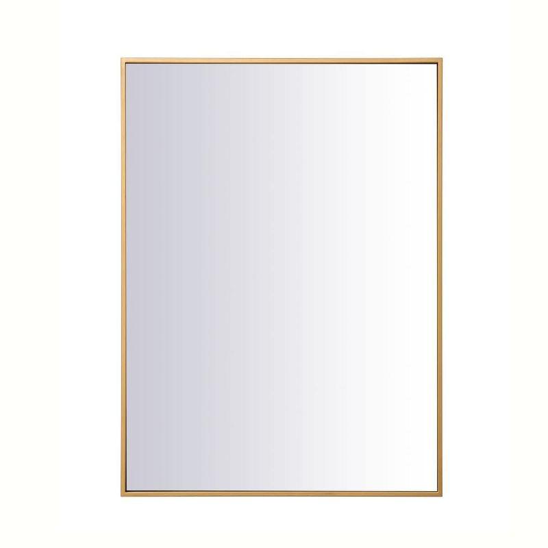 Elegant Lighting Metal frame rectangle mirror 27 inch in Brass