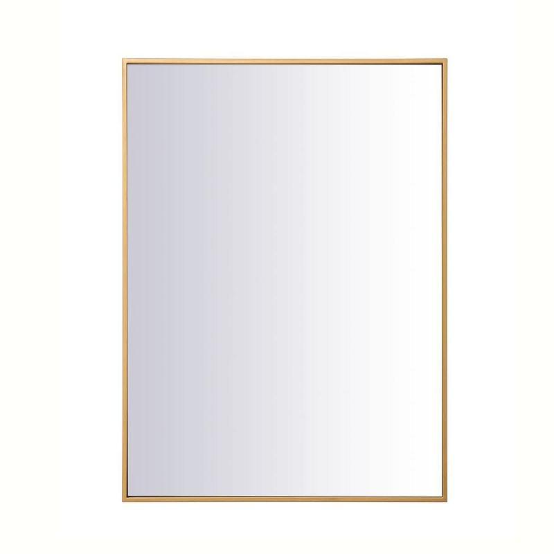 Elegant Lighting Metal frame rectangle mirror 27 inch in Brass