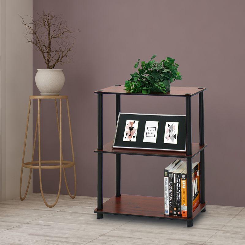 Furinno 3-Tier Industrial Bookcase Compact Bookshlef Multipurpose Open Storage Shelf Display Rack