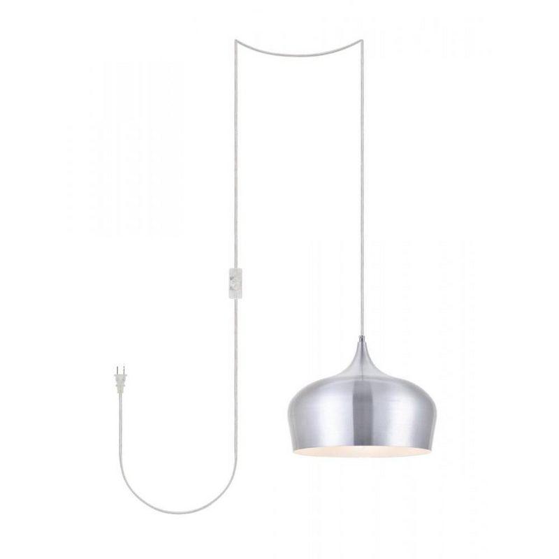 Elegant Lighting Nora 1 Light Burnished nickel plug-in pendant