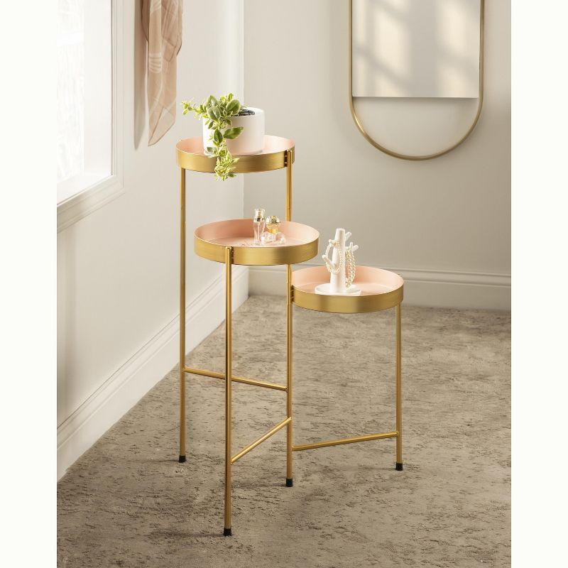 Kate and Laurel - Finn Metal Tri-Level Plant Stand