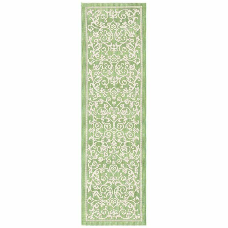 Courtyard CY2098 Power Loomed Indoor and Outdoor Runner Rug - Olive/Natural - 2'3"x10' - Safavieh