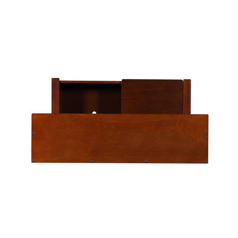 Misson Traditional 4 Double Hooks Storage Bench Top Shelf Hall Tree Walnut Finish - Linon: Entryway Organizer, Flip-up Seat