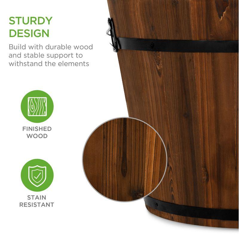 Camery Wood Barrel Planter