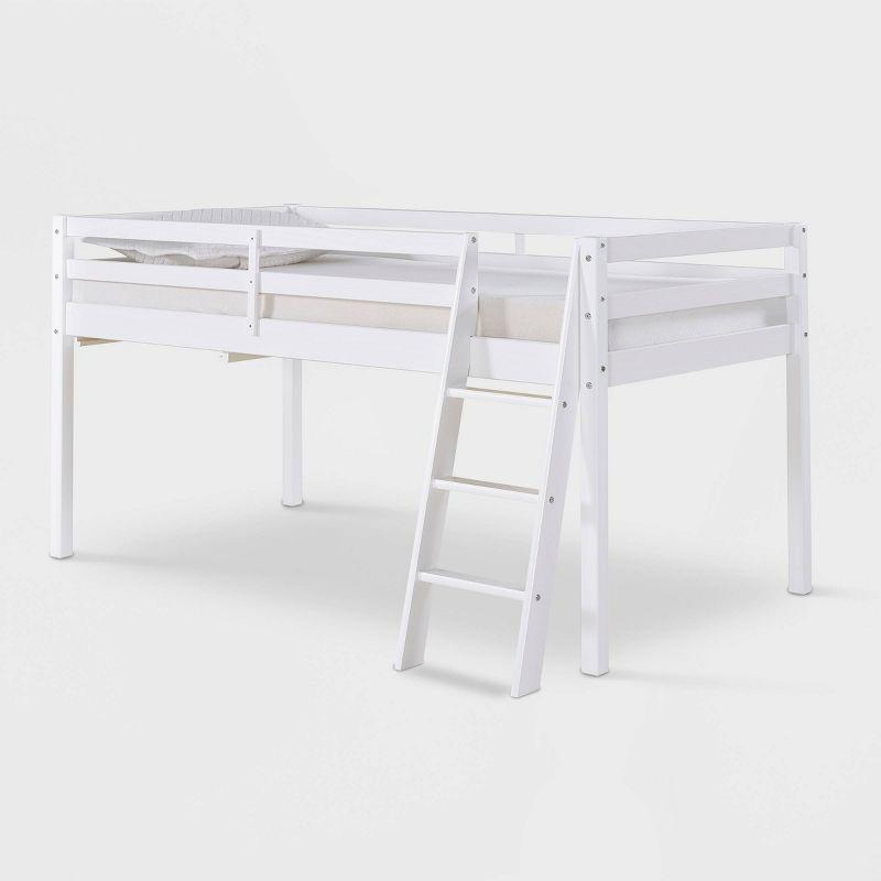 Twin Roxy Junior Kids' Loft Bed White - Bolton Furniture: Low Loft Bed, Brazilian Pine Frame, Unupholstered, All Ages