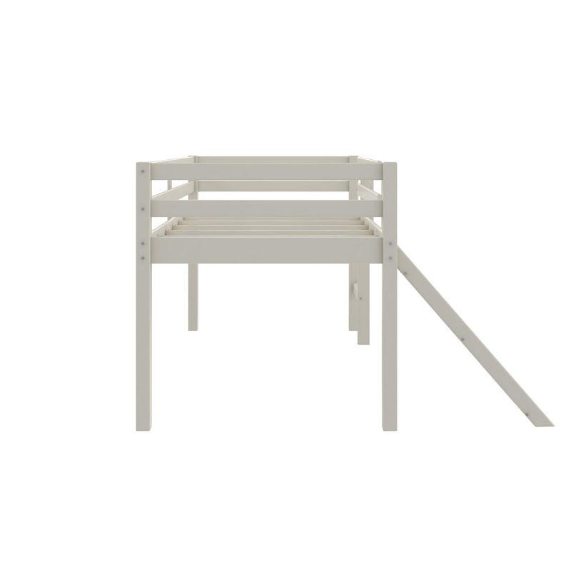 DHP Milton Kids Junior Loft Bed with Slide, Twin, White