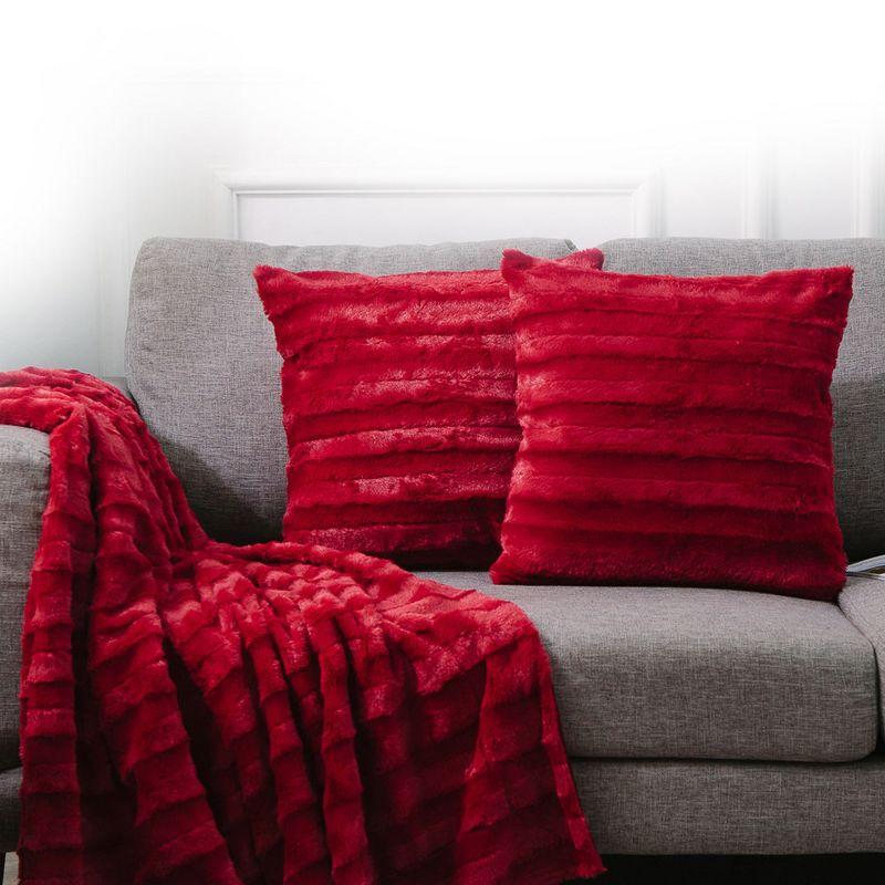 Cheer Collection Ultra Soft Faux Fur Throw Blanket - Maroon (88" x 108")