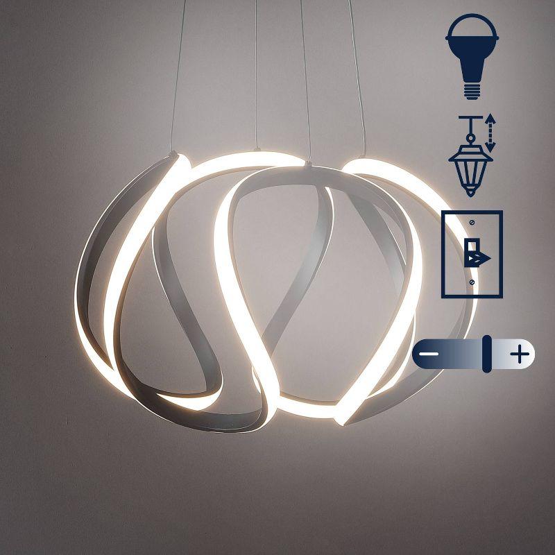 JONATHAN Y 18.5" Euphoria Contemporary Aluminum/Iron Scribble Integrated LED Pendant Light Black : Modern Kitchen Decor, ETL Listed, Dimmable