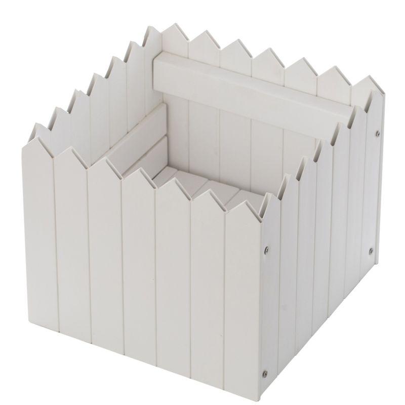 Gardenised Square Traditional Fence Design Vinyl Planter Box