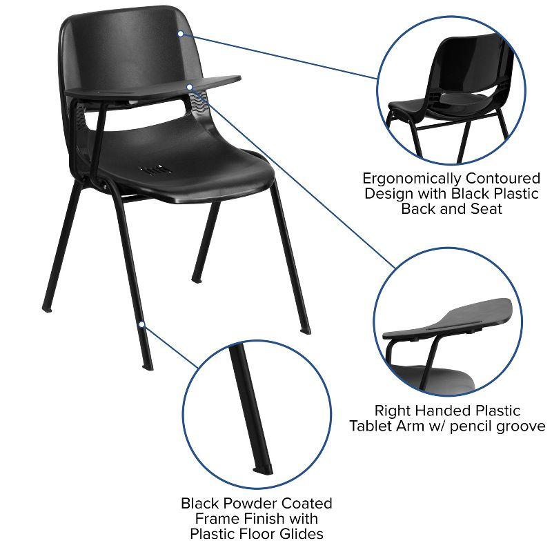 Westley Ergonomic Shell Chair with Right Handed Flip-Up Tablet Arm