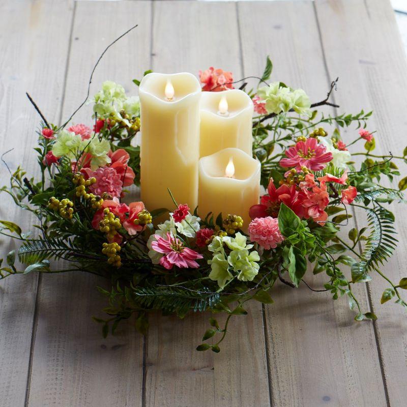 Primrue 27" Pink and Green Spring Berry Artificial Wreath