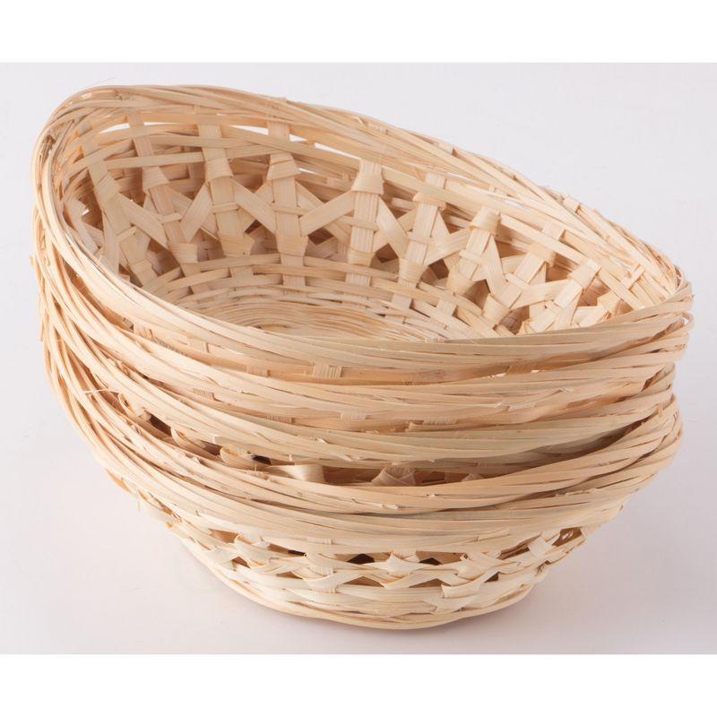 Vintiquewise Set of 5 Natural Bamboo Oval Storage Bread Basket Storage Display Trays