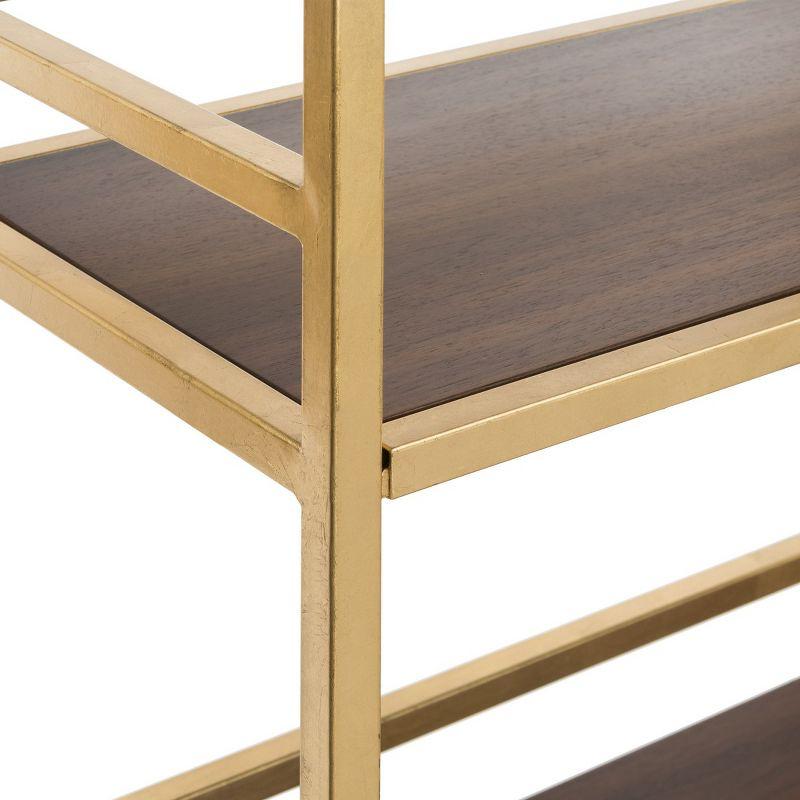 Mateo 4 Tier 1 Drawer Etagere - ETG6205 - Gold/Walnut - Safavieh