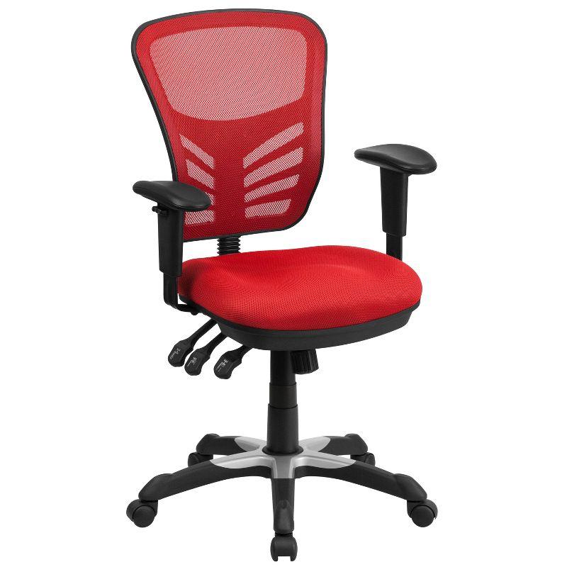 Flash Furniture Mid-Back Mesh Multifunction Executive Swivel Ergonomic Office Chair with Adjustable Arms