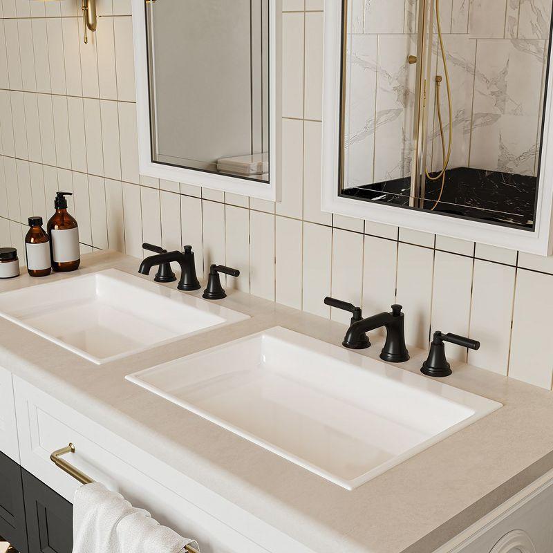 VIBRANTBATH 16456-Black Widespread 2-handle Bathroom Faucet with Drain Assembly