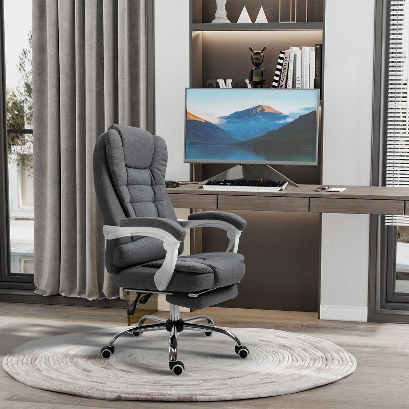 Dark Gray High-Back Fabric Executive Swivel Chair with Fixed Arms