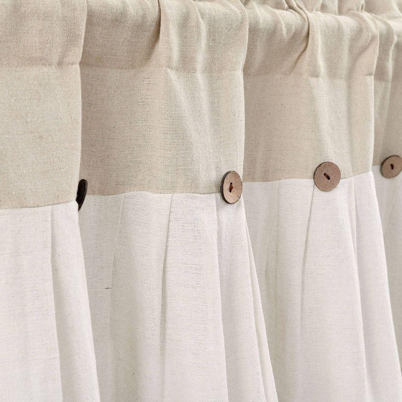 18"x52" Farmhouse Linen Button Window Valance - Lush Décor