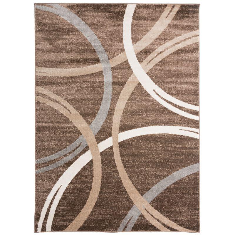 World Rug Gallery Contemporary Abstract Circles Design Blue 2' x 7' Indoor Runner Rug