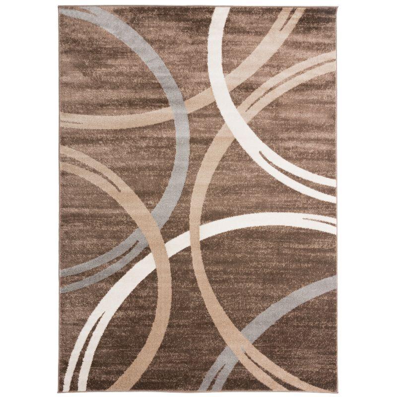 World Rug Gallery Contemporary Abstract Circles Design Area Rug