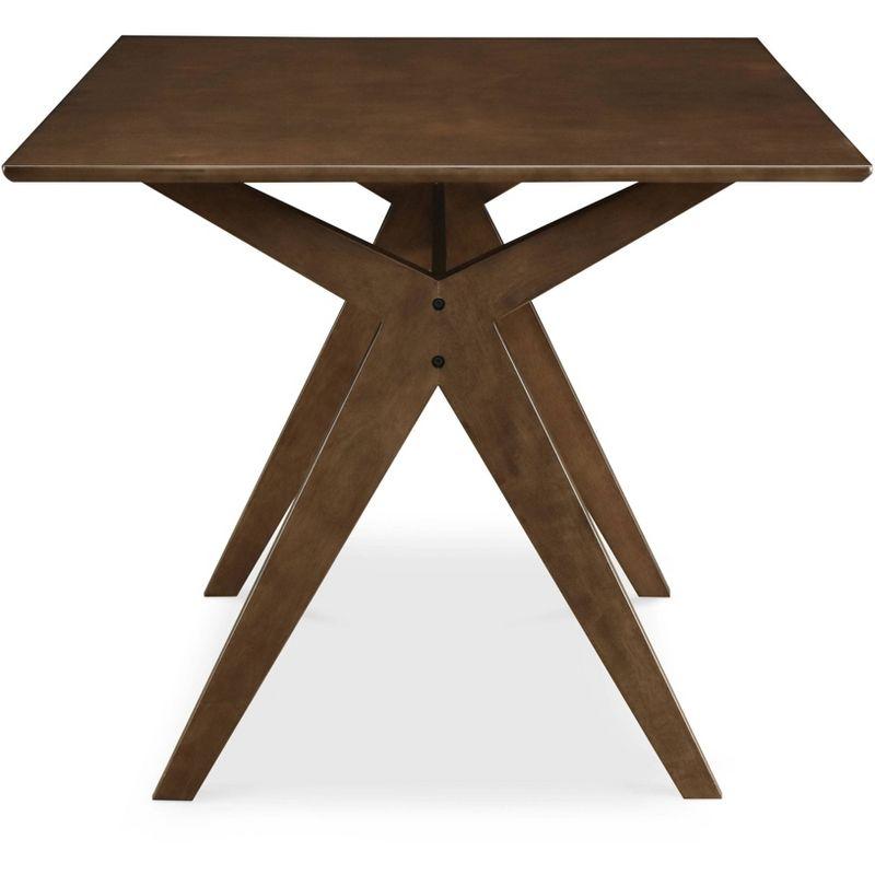 Adore Decor Lukas Wood Dining Table Brown: Modern Rectangle, Seats 6, 1 Year Warranty