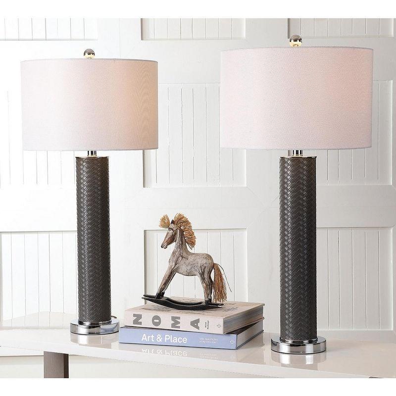 Ollie Table Lamp (Set of 2) - 31.5 Inch Height - LIT4404 - Grey Woven - Safavieh