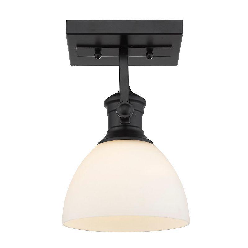 Matte Black Glass Transitional Indoor/Outdoor Light Fixture