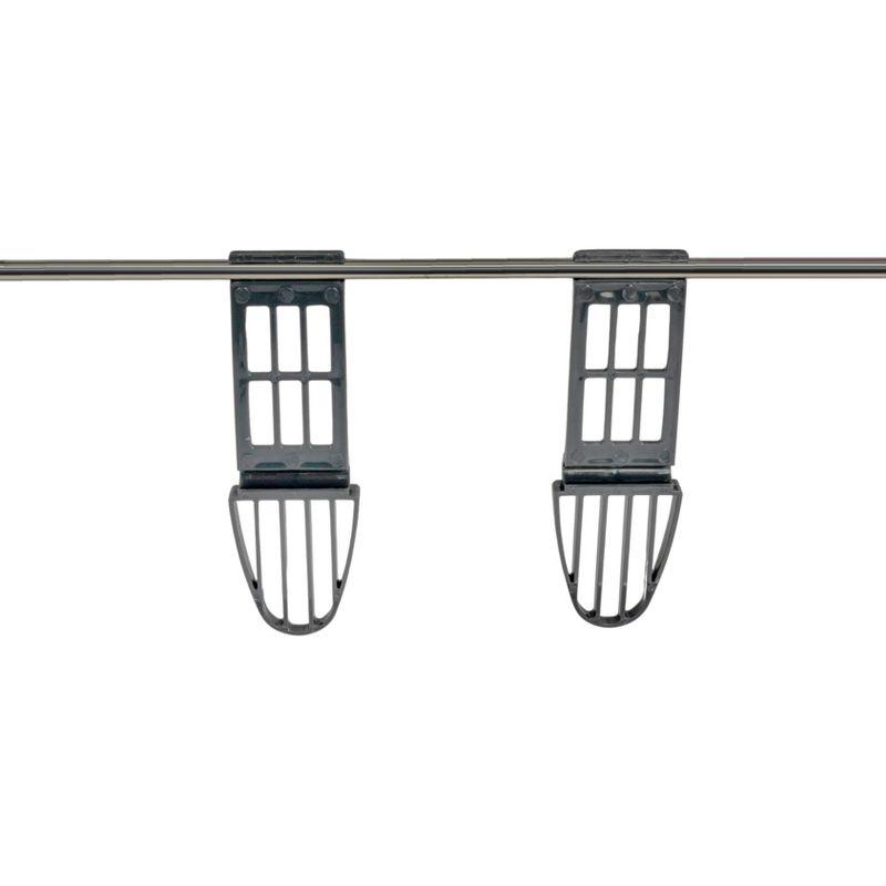 Household Essentials Multi Tier Stainless Steel Laundry Drying Rack with T Bar and Two Side Wings, Silver