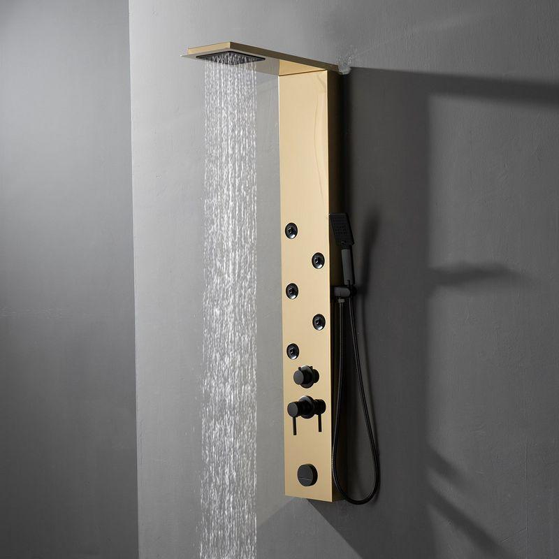 BWE 4-Jet Rainfall Shower Panel System with Rainfall Shower Head and Shower Wand