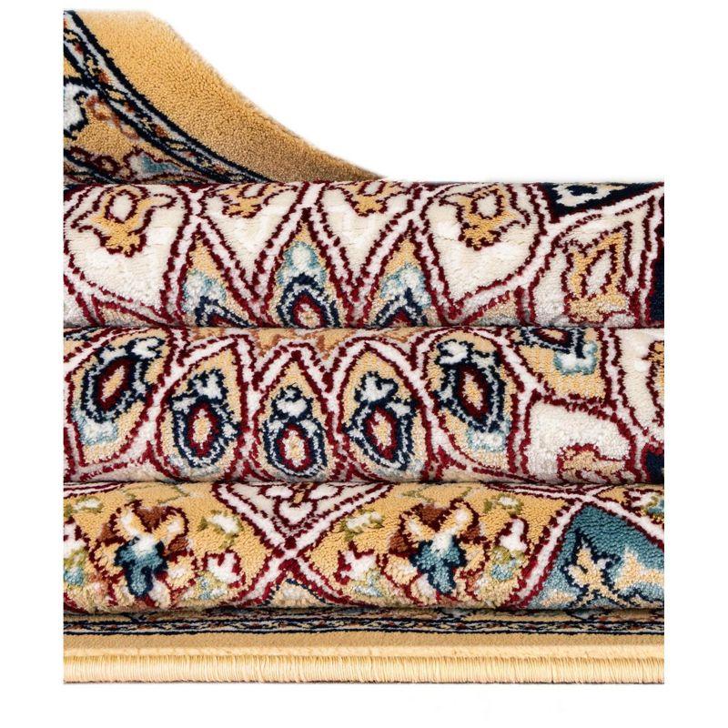 Unique Loom Narenj Collection Area Rug - Adams (5' 1" Round Beige/Blue)