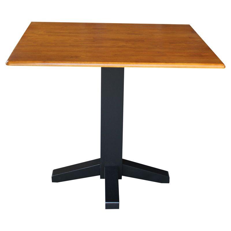 36" Black and Cherry Wood Extendable Dining Table