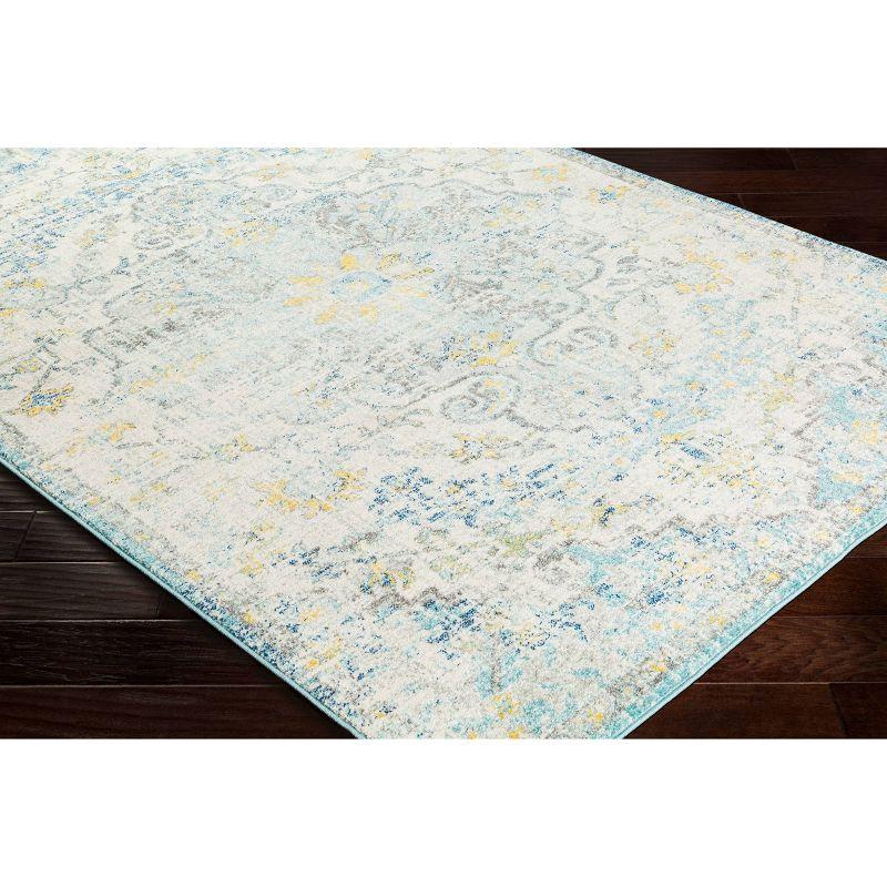 Gray Synthetic Easy Care Stain-Resistant Area Rug Runner 31" x 7"