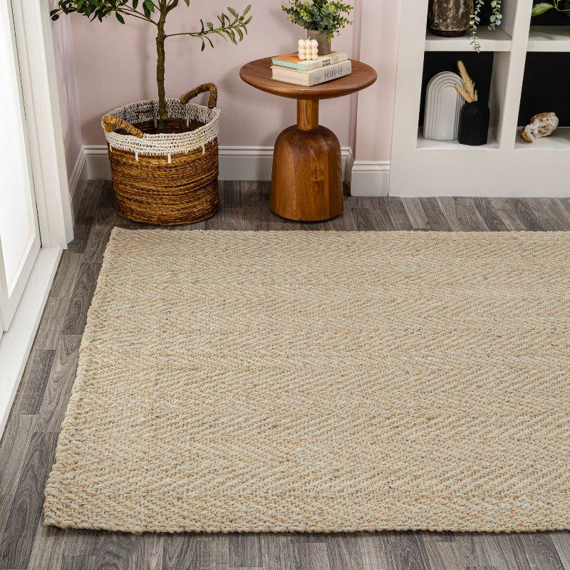 Espina Hand Woven Herringbone Chunky Jute Indoor Area Rug - JONATHAN Y