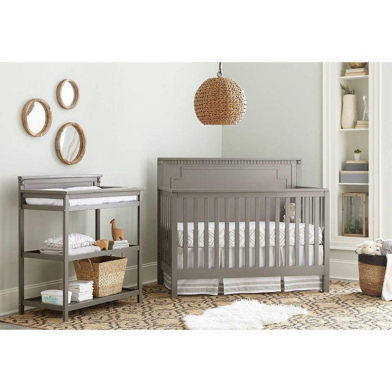 Emery Gray Wood Convertible Crib with Panel Design