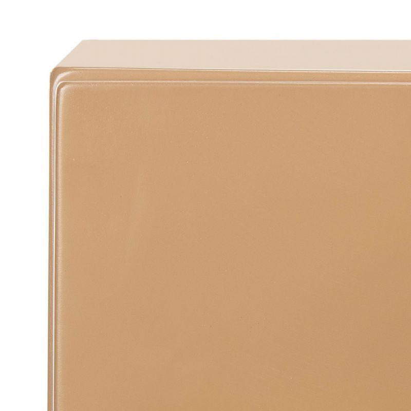 Raquel 3 Drawer Chest - Taupe/Gold/Brown Faux Leather - Safavieh.