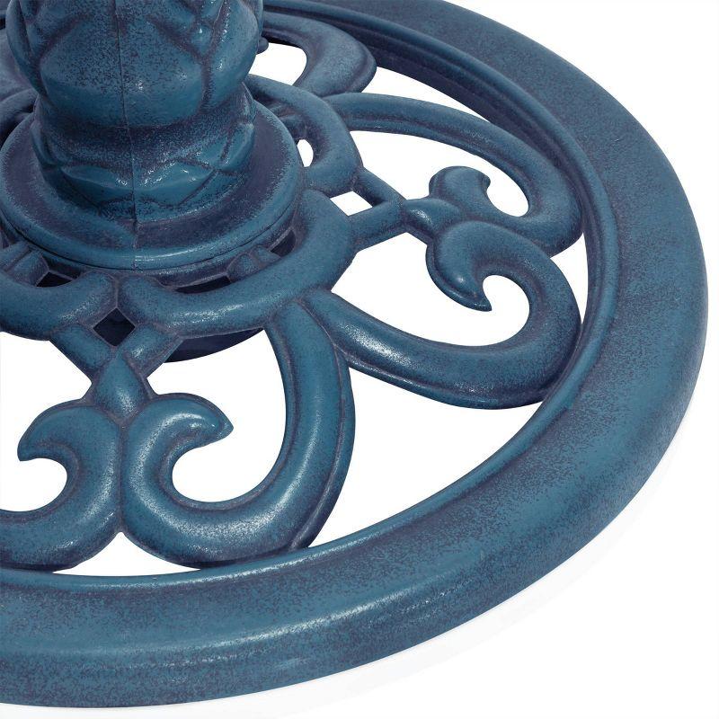 Alpine Pedestal Birdbath with Scrollwork Base and Stakes