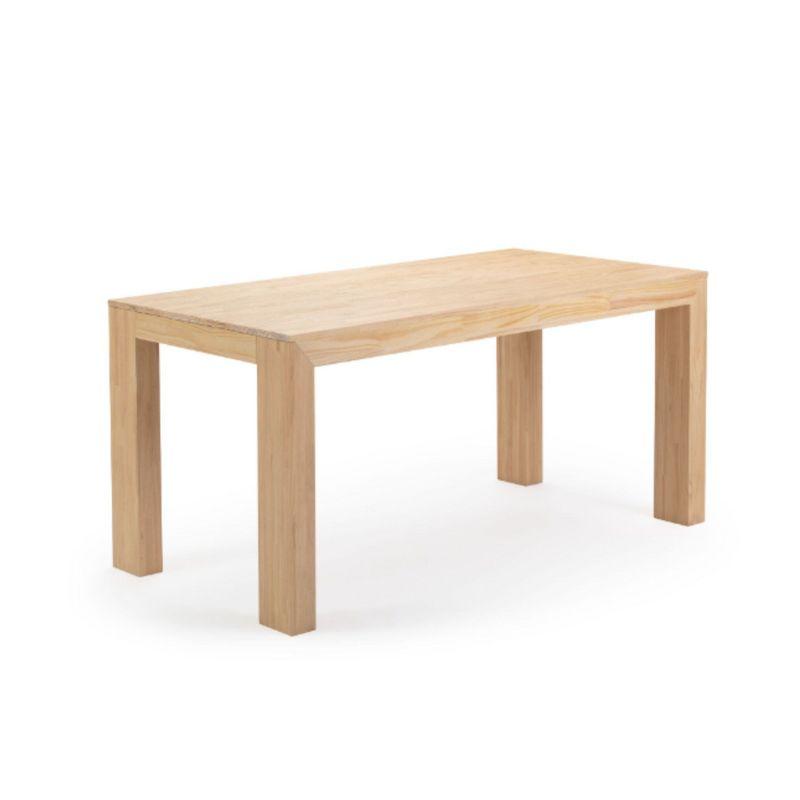 Plank+Beam 60" Modern Dining Table for 4, Solid Wood Rectangular Kitchen Table, Blonde Wirebrush