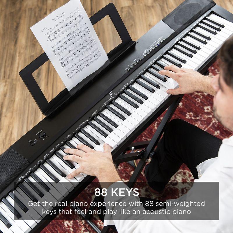 Best Choice Products 88-Key Full Size Digital Piano for All Player Levels w/ Semi-Weighted Keys, Stand, Pedal