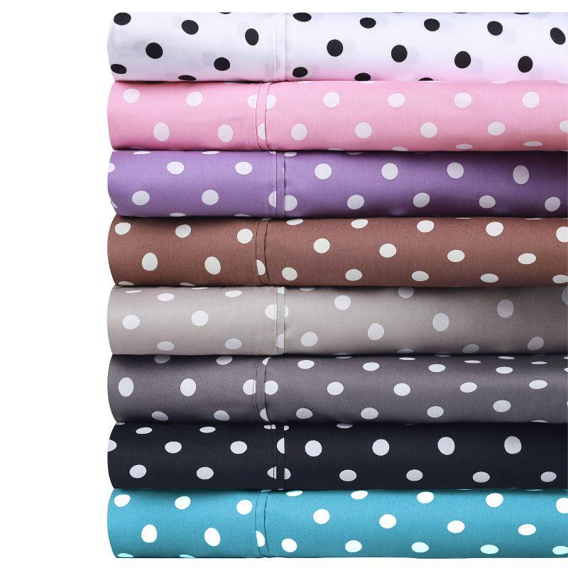 Polka Dot 600 Thread Count Cotton Blend Deep Pocket Bed Sheet Set by Blue Nile Mills