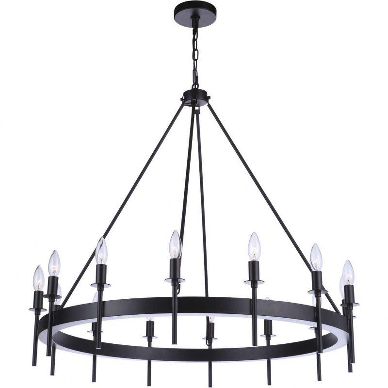 Larrson 14-Light Flat Black Iron Candle Chandelier